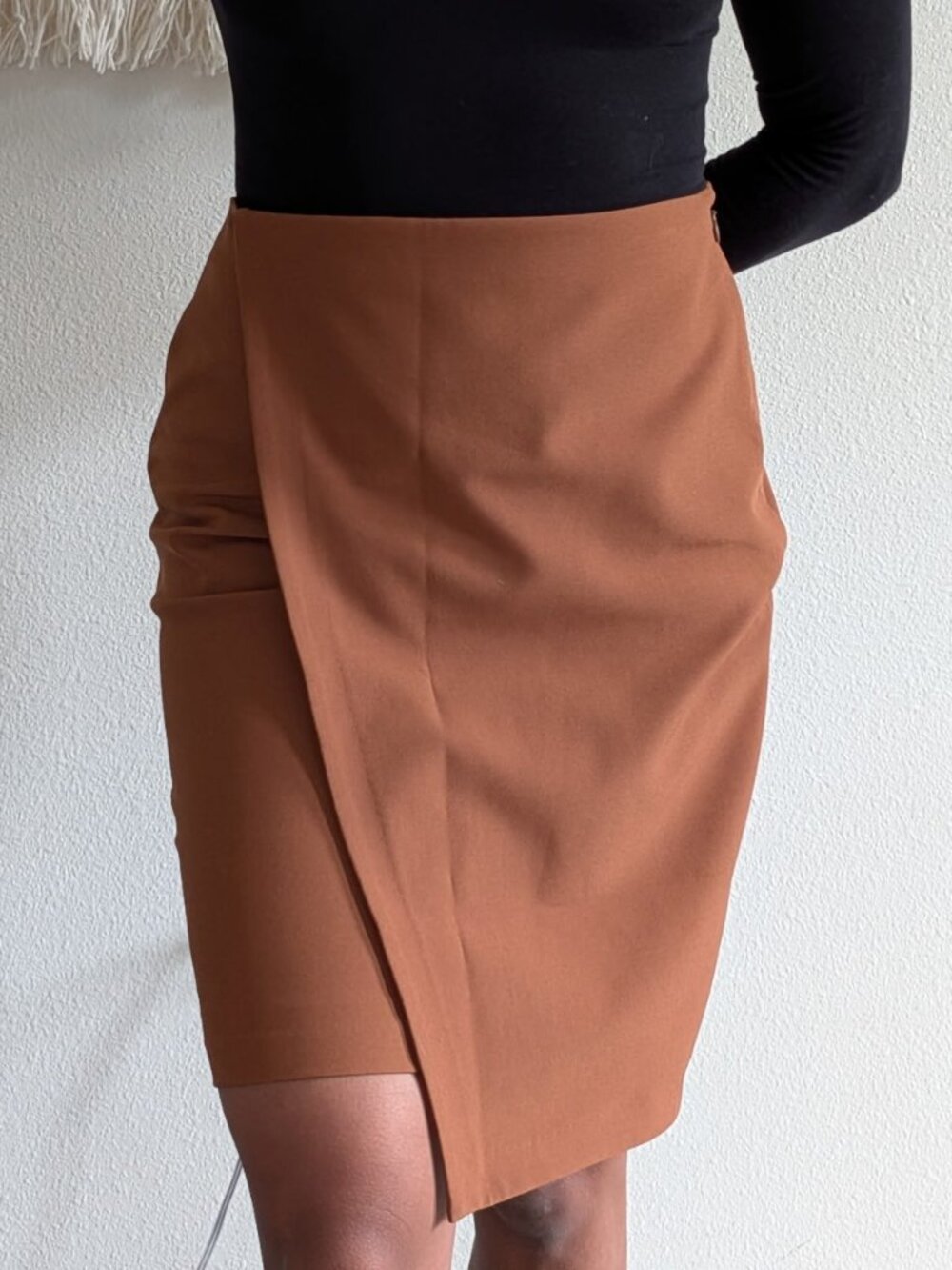 High Waisted Supersoft Wrap Front Pencil Skirt